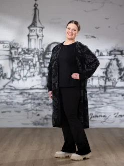 NEULEtakki (Sielulintu musta / tummanharmaa puuvilla)