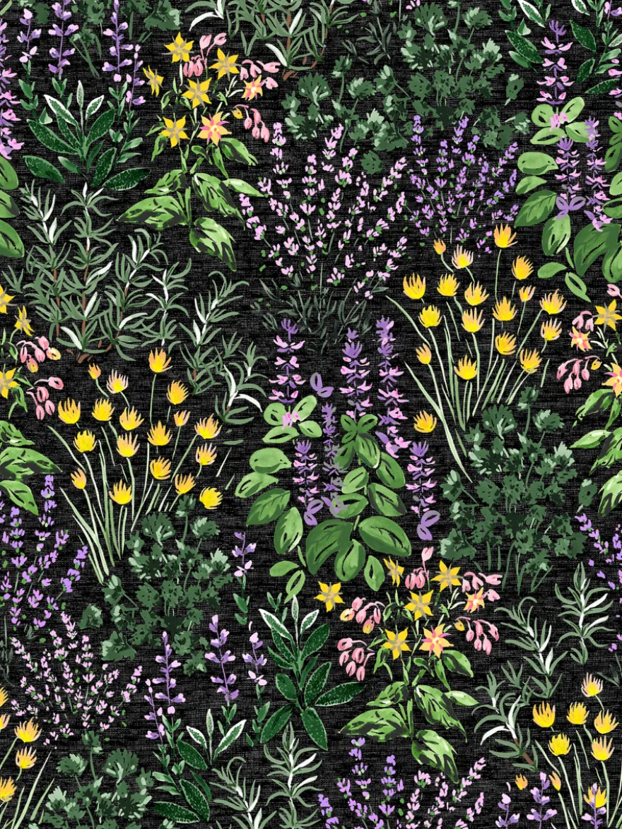 SUVImekko maxi (Yrttipuutarha musta / lila / keltainen trikoo)